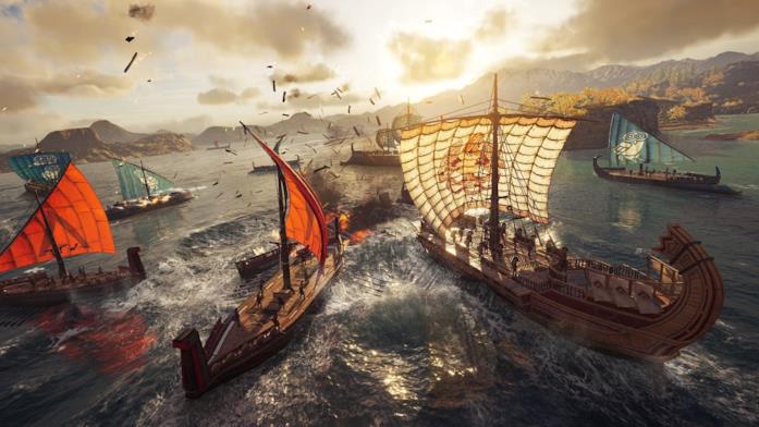 Un intenso combattimento navale in Assassin's Creed Odyssey