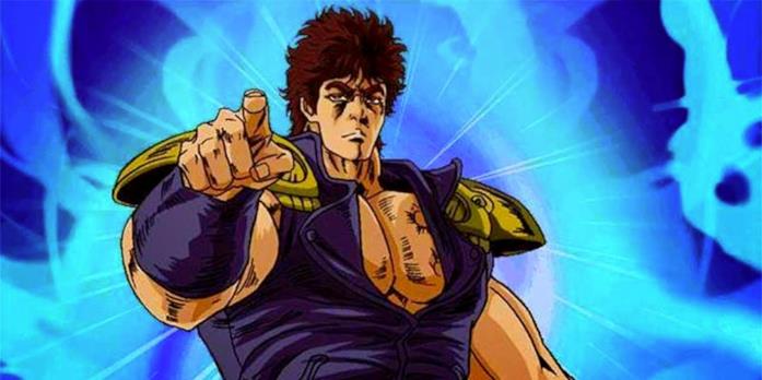 Kenshiro, maestro della Divina Scuola di Hokuto Ken Il Guerriero durante un combattimento