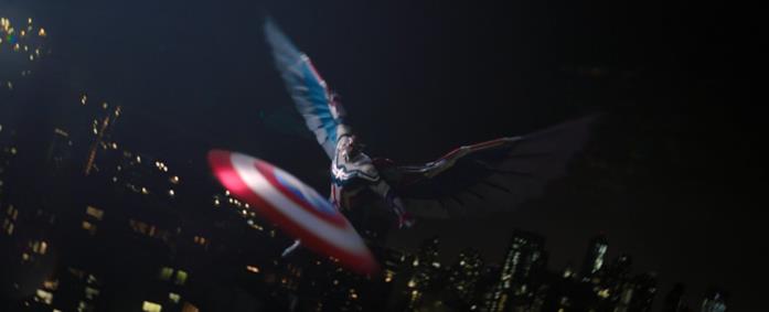 Sam Wilson è il nuovo Captain America del Marvel Cinematic Universe Sam Wilson è il nuovo Captain America in una scena di The Falcon and the Winter Soldier