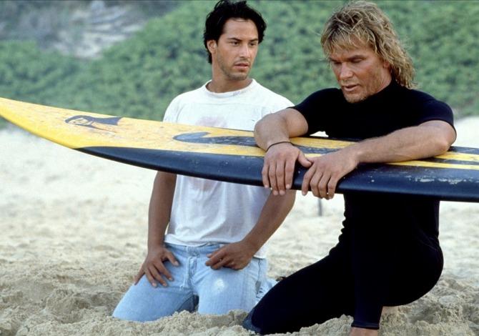 Keanu Reeves e Patrick Swayze in Point Break