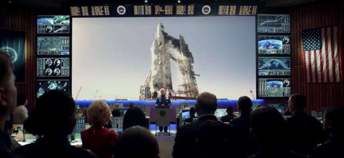 L'ispirazione per il design della sala controllo missioni di Space Force Naird parla al suo pubblico della spedizione sulla Luna