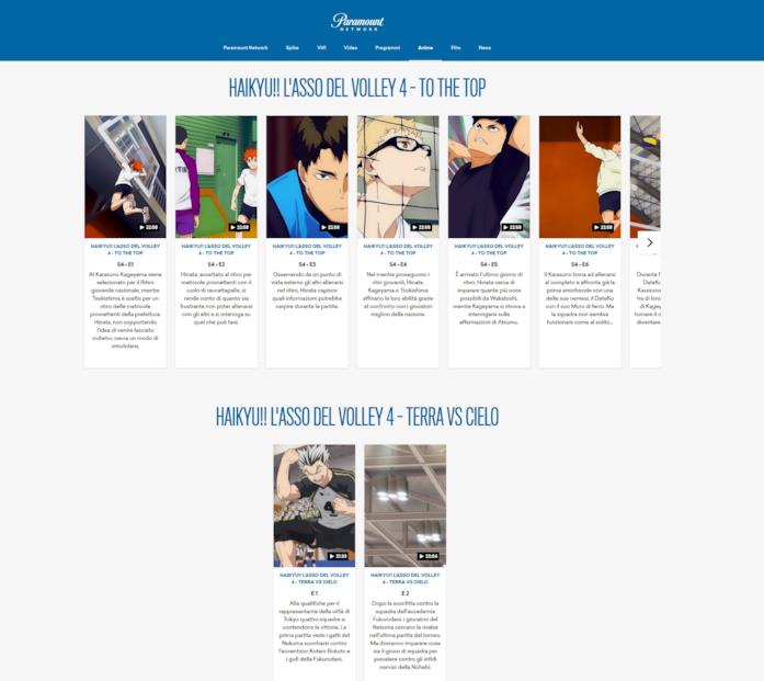 Paramount Network anime Paramount sezione anime