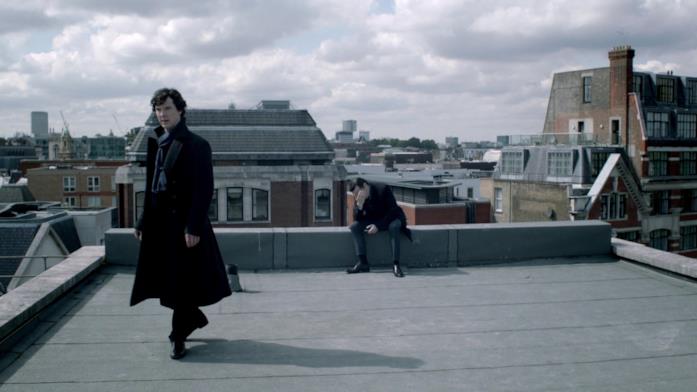 Sherlock e Moriarty Sherlock e Moriarty sul tetto dell'ospedale