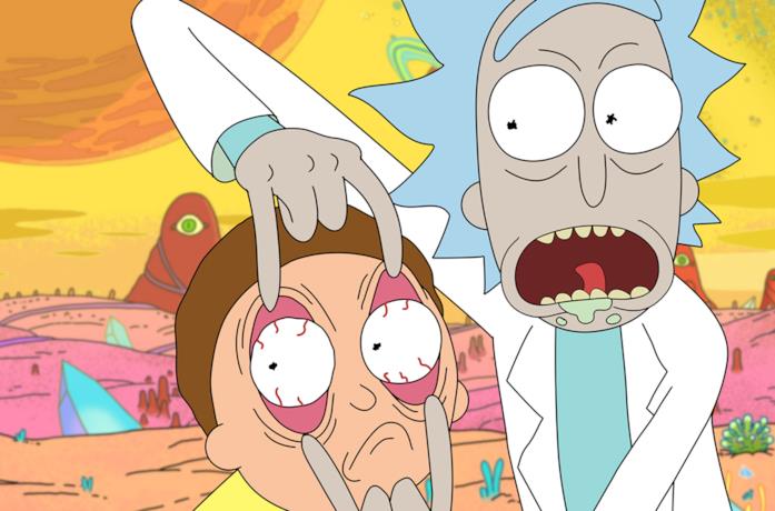 Rick e Morty in una scena della serie animata