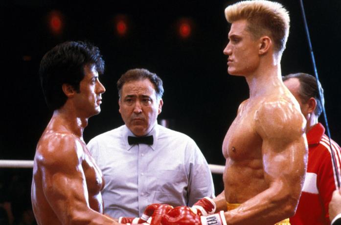 Un'immagine di Rocky e Ivan Drago in Rocky IV