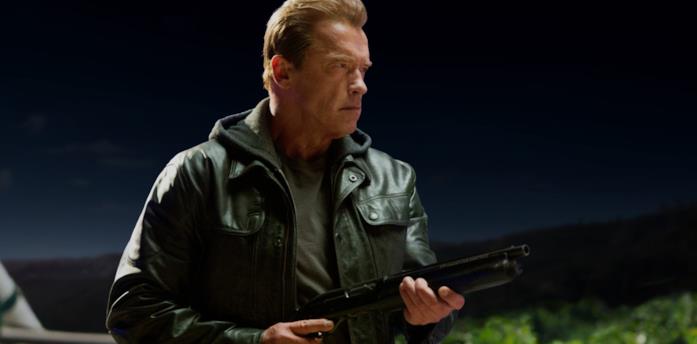 Un'immagine di Schwarzenegger in Terminator: Genisys