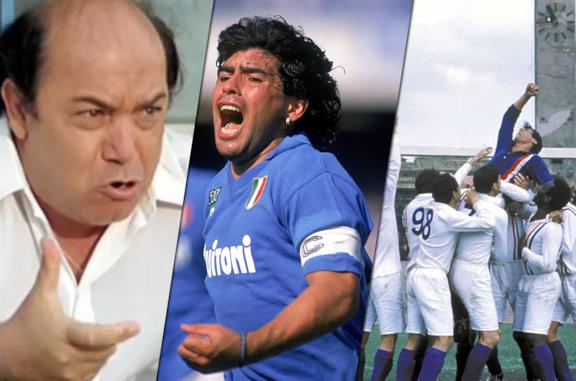 Da sinistra: Oronzo Canà (Lino Banfi), Maradona e Hatch (Sylvester Stallone)