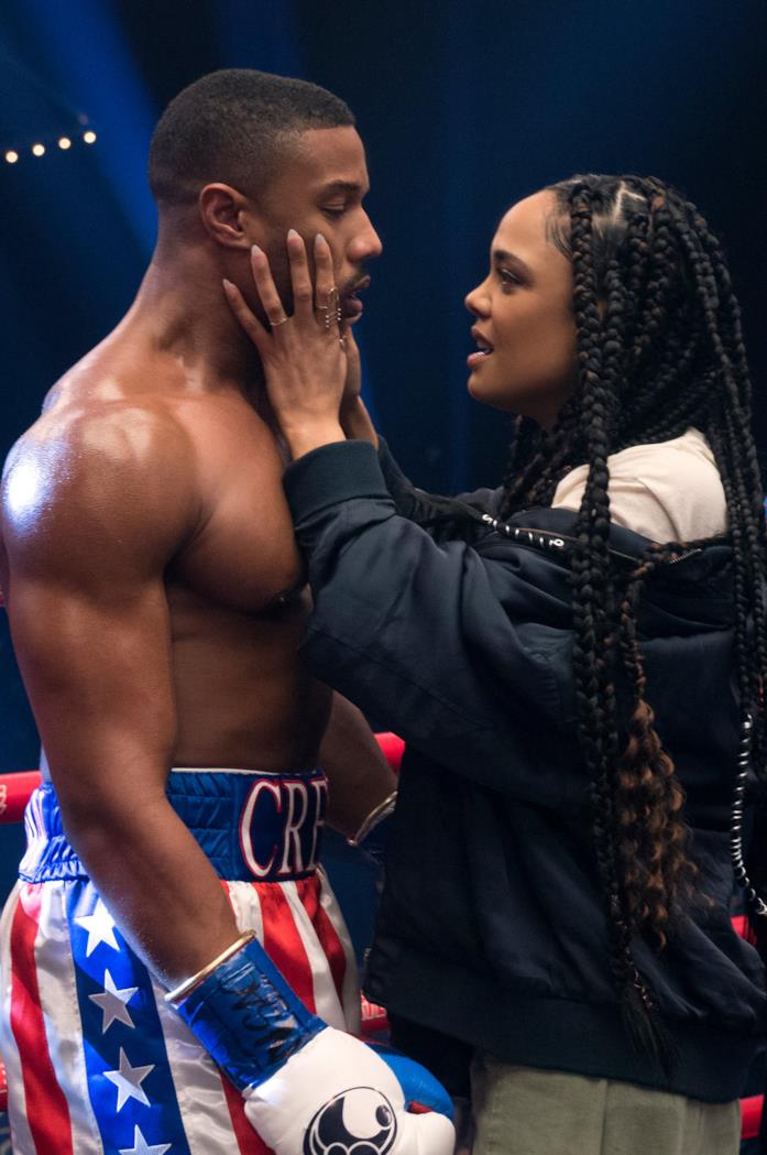 Creed II arriva al cinema: la recensione Michael B. Jordan e Tessa Thompson in una scena del film