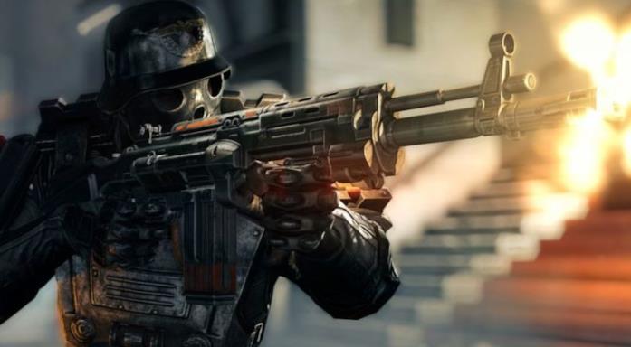Un soldato in azione in Wolfenstein II: The New Colossus