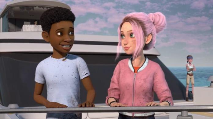Darius, Brooklyn e Ben sullo sfondo nel finale di Jurassic World - Nuove Avventure 3 Jurassic World - Nuove Avventure 4, dove sono diretti Darius e i suoi amici?