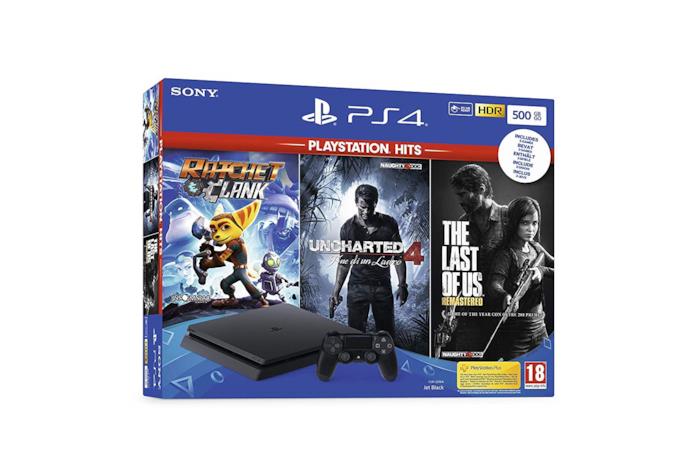 Bundle PlayStation 4 Slim 500GB in offerta per l'Amazon Prime Day Playstation 4 Slim 500GB F Chassis + Rachet & Clank + The Last Of Us (Remastered) + Uncharted 4