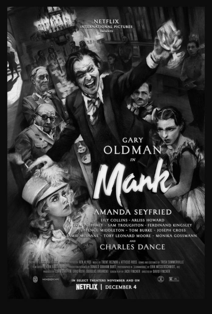 Il poster di Mank Il cast nella locandina di Mank