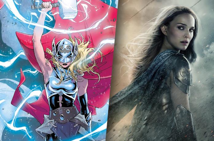 Lady Thor (sinistra) e Jane Foster (Natalie Portman, destra)