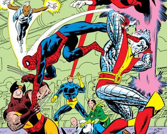 X-Men e Spider-Man si scontrano in Secret Wars #3 Dettaglio della cover di Secret Wars #3
