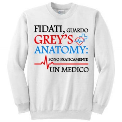 Felpa bianca Grey's Anatomy inspired
