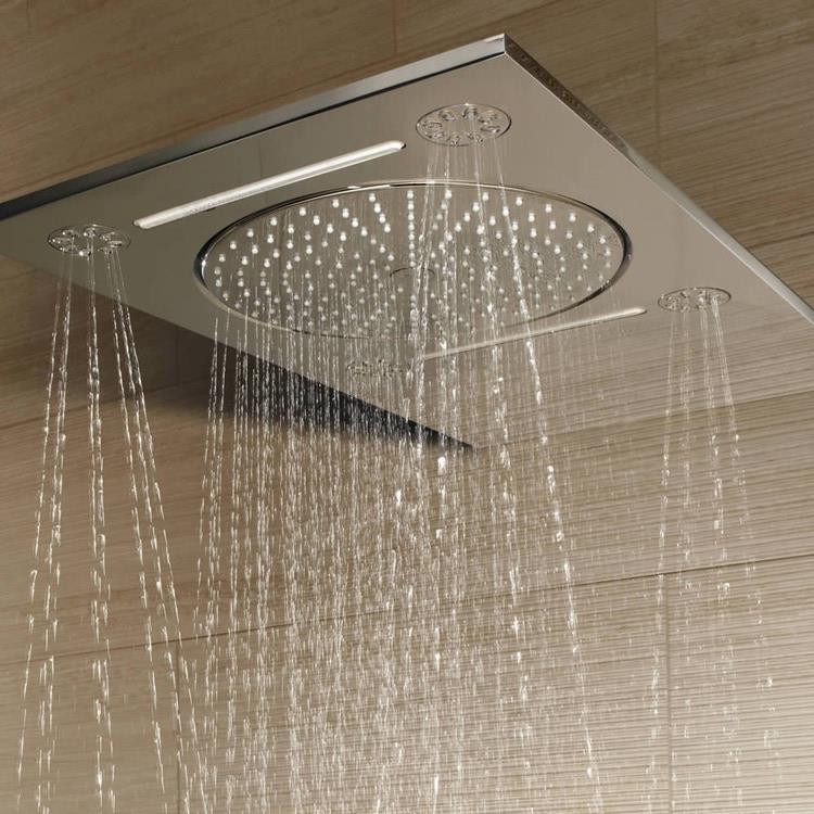Soffione Grohe Rainshower con getto a pioggia e getto massaggiatore