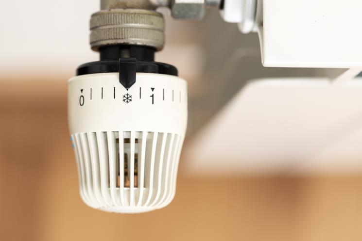 Valvola termostatica vista dall'alto