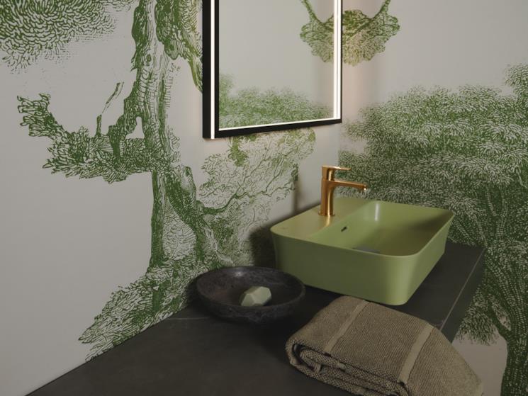 Ideal Standard serie Ipalyss con lavabo verde