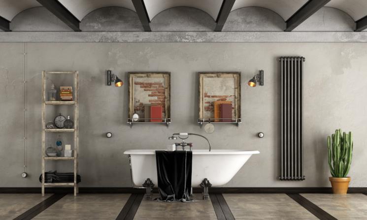 Bagno con termoarredo in metallo
