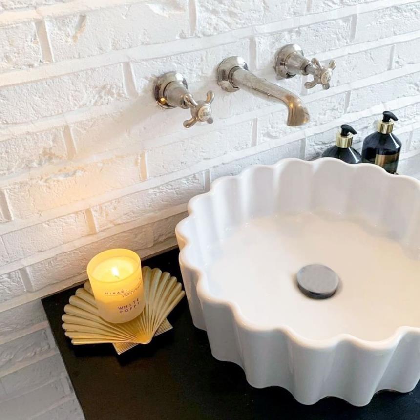 Lavabo bianco Doppio Zero di Flaminia composizione 