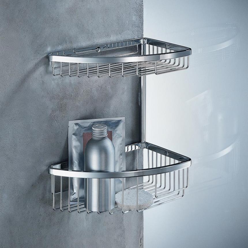 Porta oggetti doccia a muro angolare