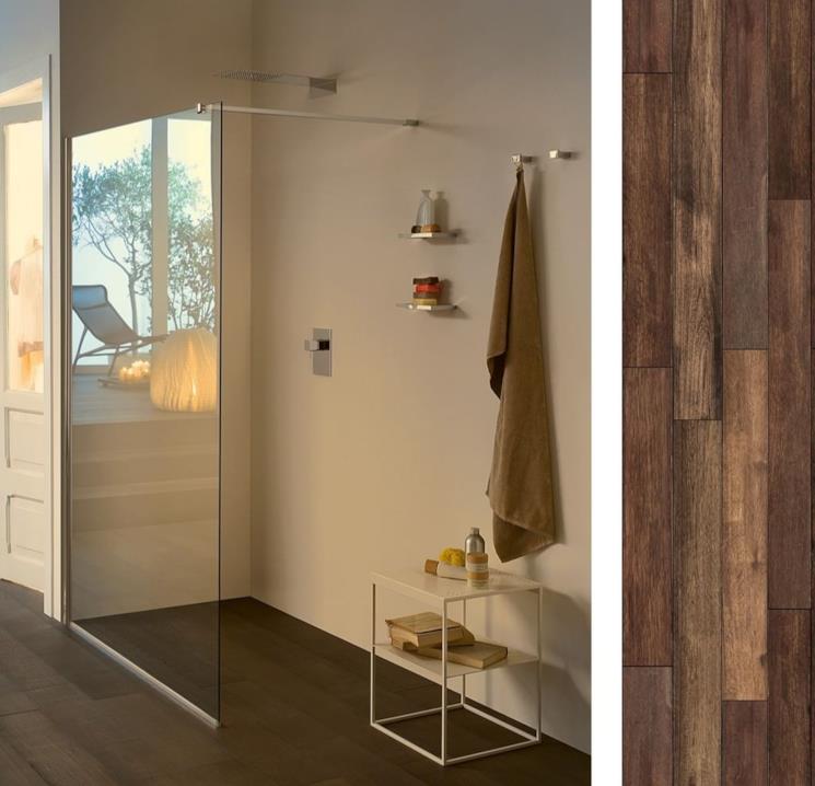 Box doccia stile minimal Inda con ante in vetro