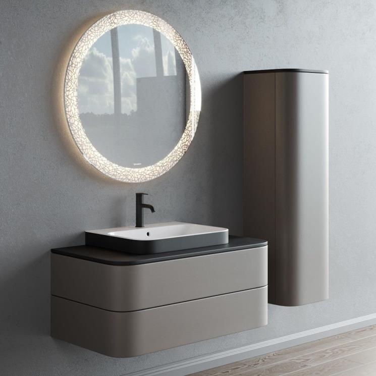 Composizione bagno color tortora Duravit D.2 Plus