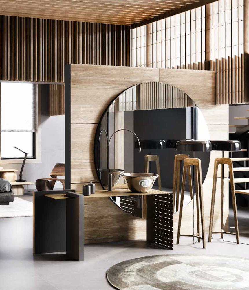 Miscelatore Gessi Goccia con lavello da appoggio a bacinella