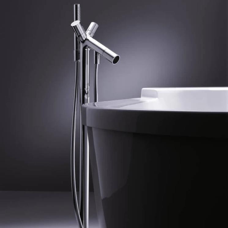 Miscelatore vasca a 2 maniglie a pavimento