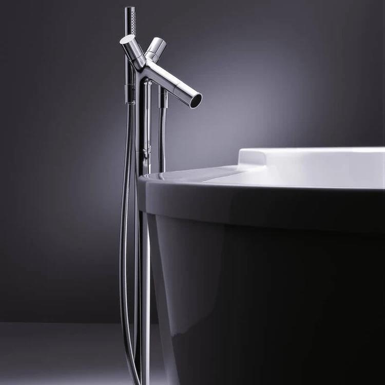 Miscelatore vasca a 2 maniglie a pavimento