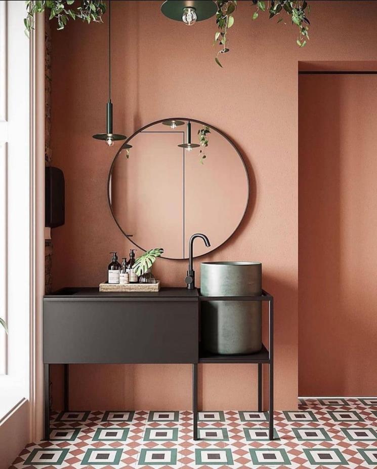 Bagno dipinto color terra