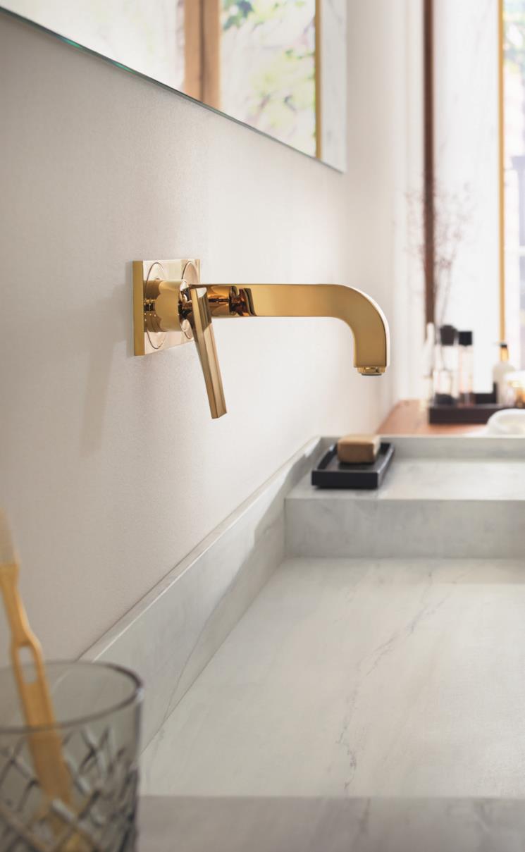 Lavabo a parete finitura oro