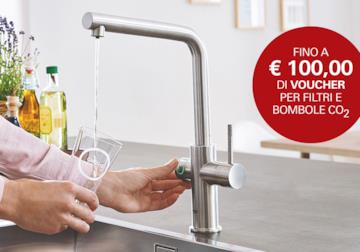 Grohe Blue: fino a 100 euro di voucher per filtri e bombole CO2