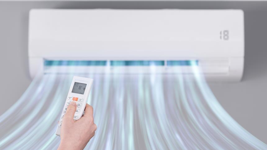 Climatizzatore acceso con il telecomando