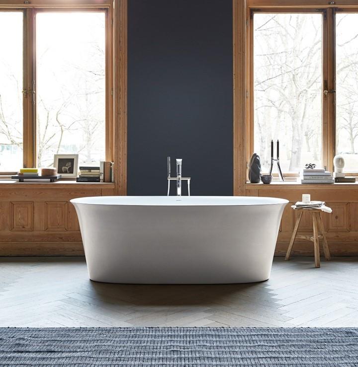 Composizione bagno vasca freestanding ovale Duravit White Tulip