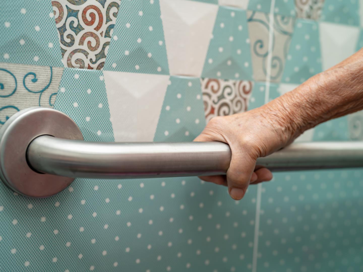Maniglione disabili anziani barra bagno doccia in acciaio bianco 30 cm