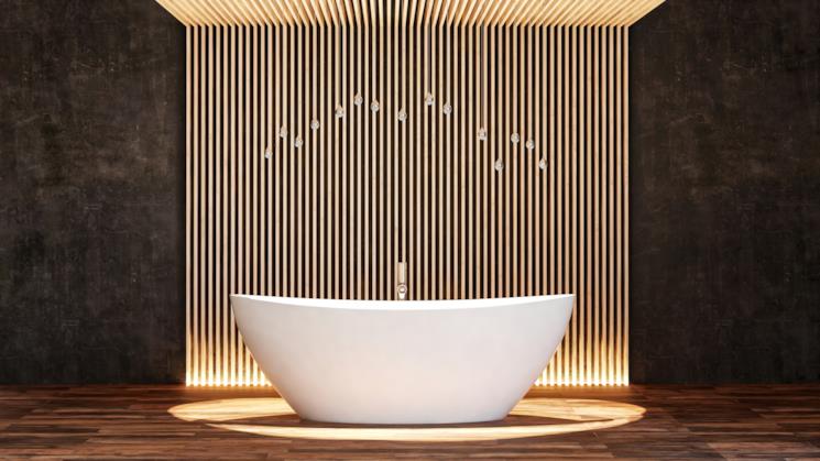 Vasca freestanding con illuminazione dedicata