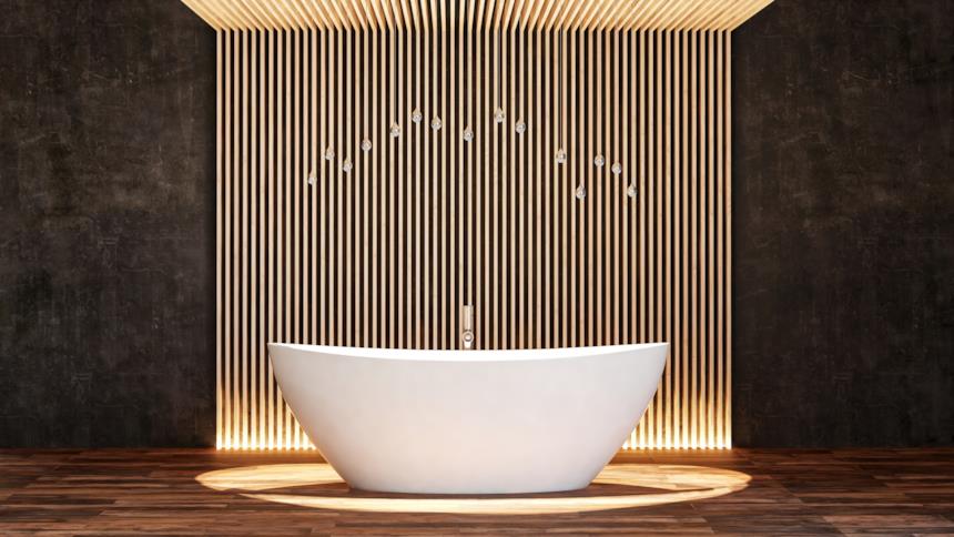 Vasca freestanding con illuminazione dedicata