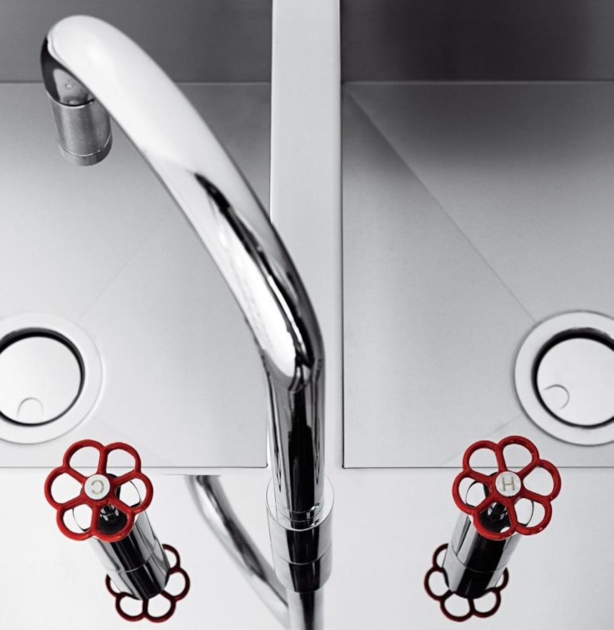 Rubinetto a due manopole cromato di Gessi Officine