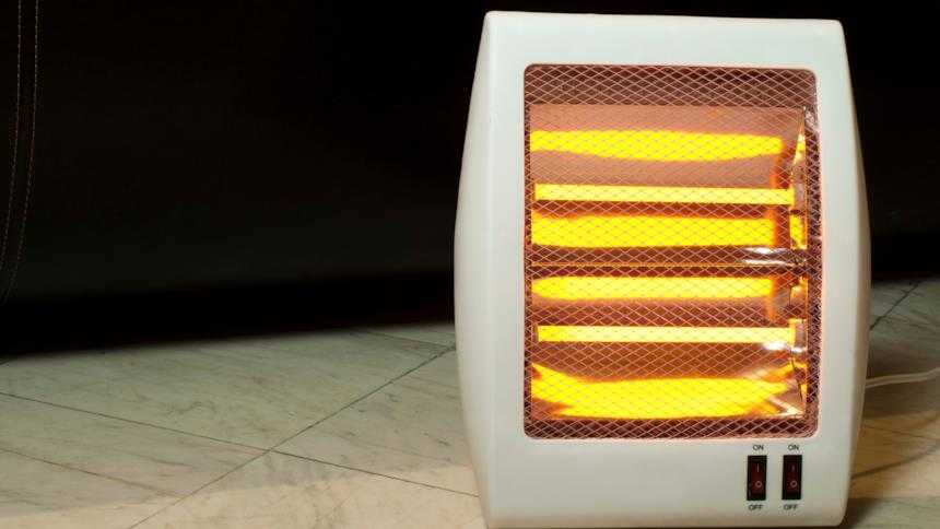 Stufa alogena in primo piano