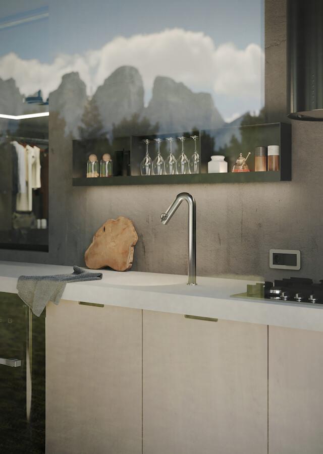 Miscelatore Nobili Sole su lavello da cucina 