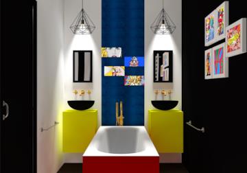 Bagno pop art: colorato e vivace, ispirato alla cultura pop