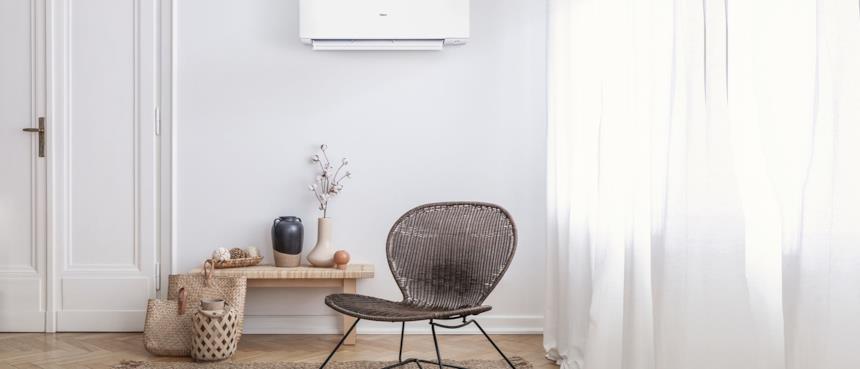 Stanza con il climatizzatore Haier a parete 