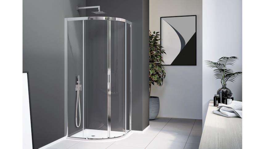Box doccia Inda angolare con pianta dietro