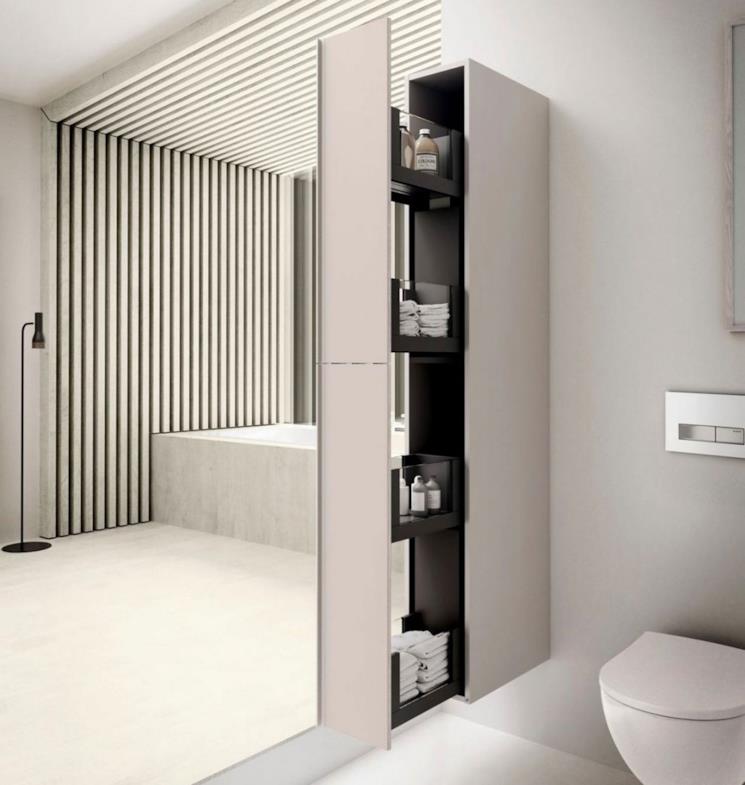 Mobile contenitore scorrevole sospeso Geberit Acanto