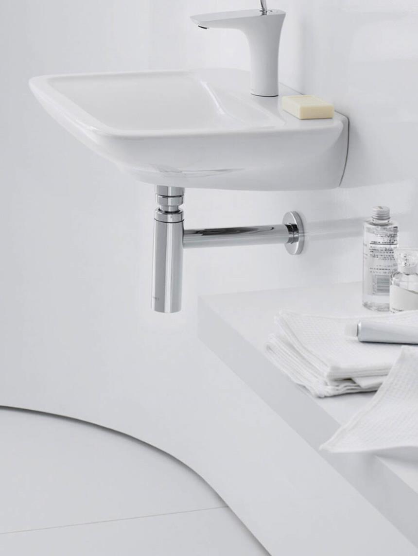 Lavabo bianco con sifone Hansgrohe