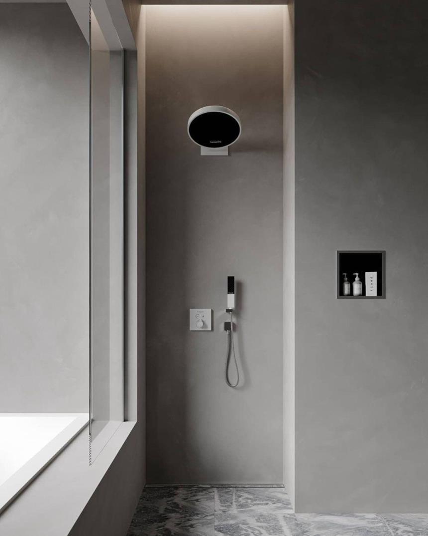 Soffione Hansgrohe Rainfinity in box doccia piccolo