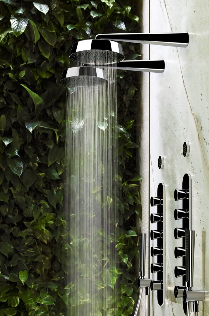 Soffione effetto pioggia della linea Cono di Gessi