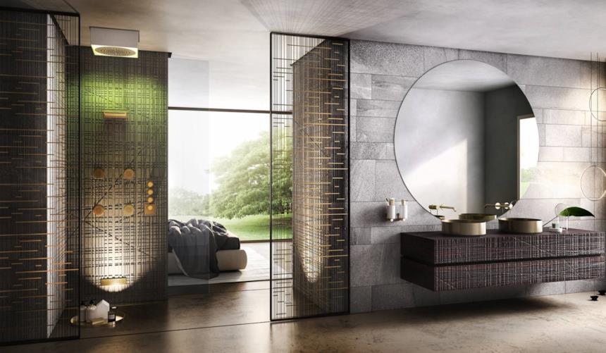 Composizione set bagno scuro Gessi 316