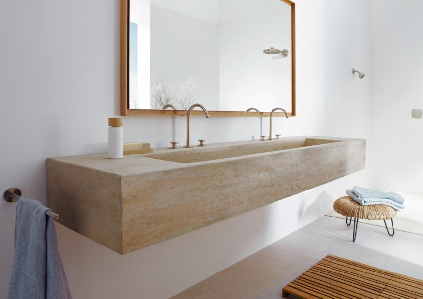 Lavabo sospeso con miscelatori da appoggio Axor